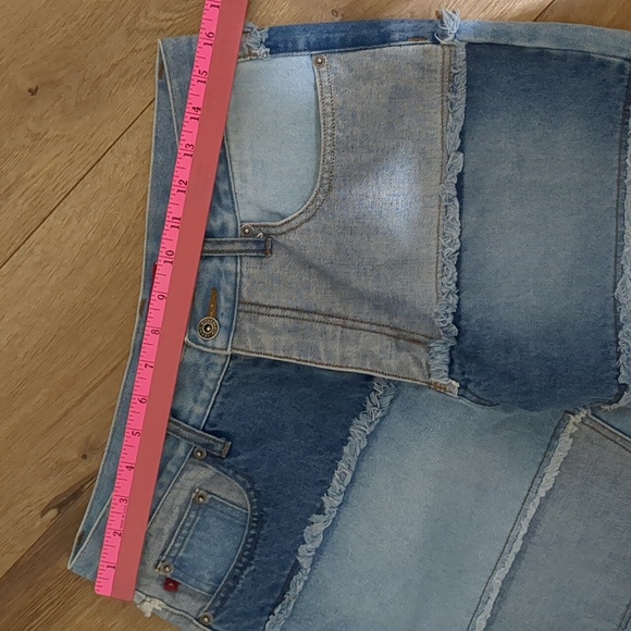 Vtg '00s Zana di patchwork flare jeans size 11 - Picture 7 of 13